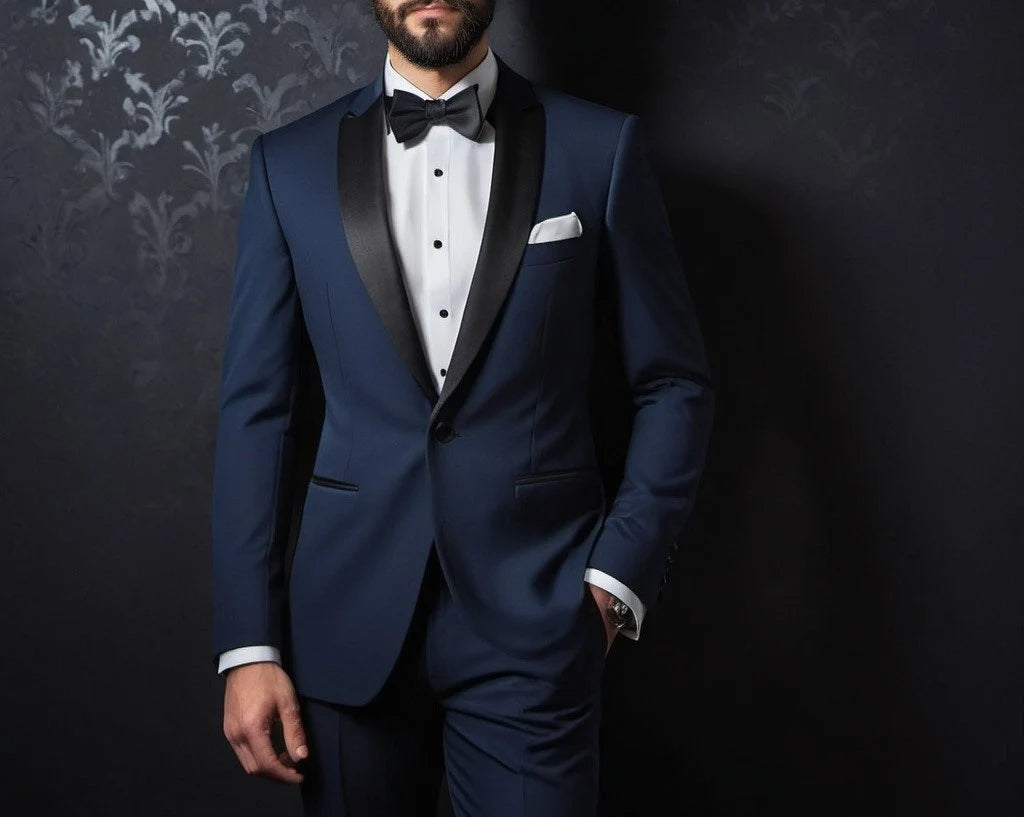 Luxury Blue Tuxedo 2 Piece suit